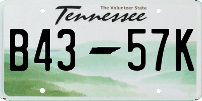 TN license plate B4357K