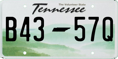 TN license plate B4357Q