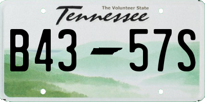 TN license plate B4357S