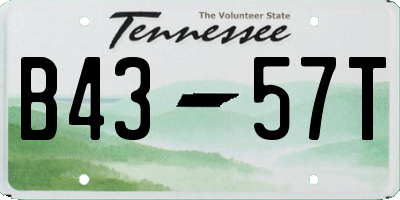 TN license plate B4357T