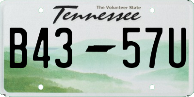 TN license plate B4357U
