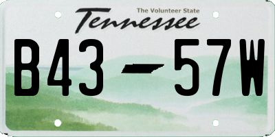 TN license plate B4357W