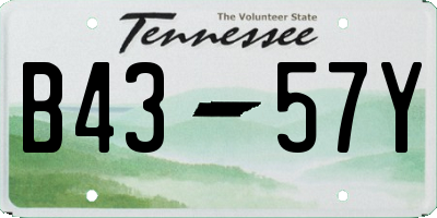 TN license plate B4357Y