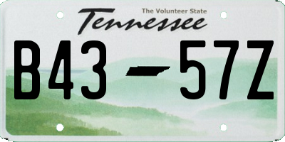 TN license plate B4357Z