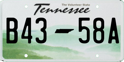 TN license plate B4358A