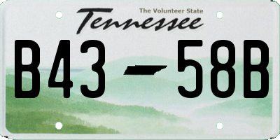 TN license plate B4358B