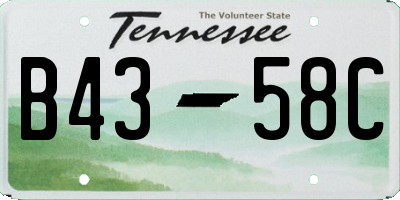 TN license plate B4358C