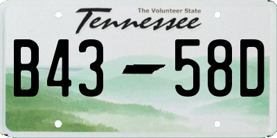 TN license plate B4358D