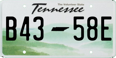 TN license plate B4358E