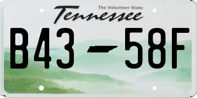 TN license plate B4358F