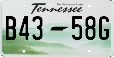 TN license plate B4358G