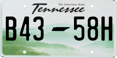 TN license plate B4358H
