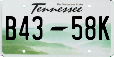 TN license plate B4358K