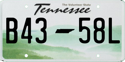 TN license plate B4358L