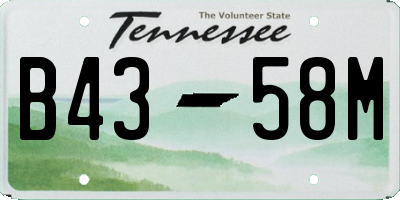 TN license plate B4358M