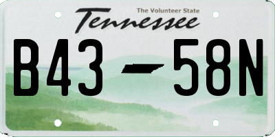TN license plate B4358N