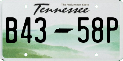 TN license plate B4358P