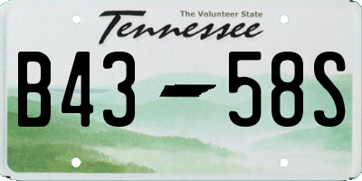 TN license plate B4358S