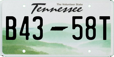 TN license plate B4358T