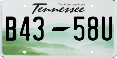 TN license plate B4358U