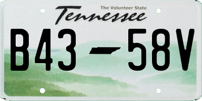 TN license plate B4358V