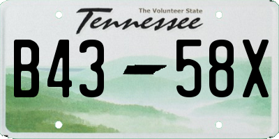 TN license plate B4358X