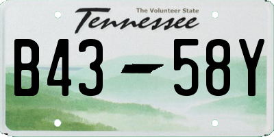 TN license plate B4358Y