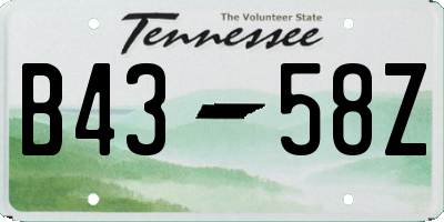 TN license plate B4358Z