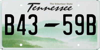 TN license plate B4359B