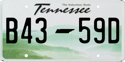 TN license plate B4359D