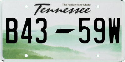 TN license plate B4359W