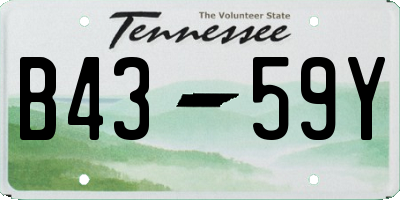 TN license plate B4359Y