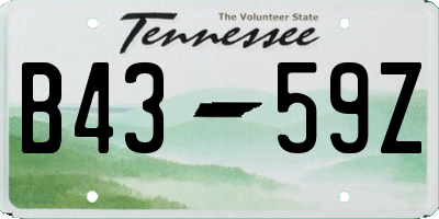 TN license plate B4359Z