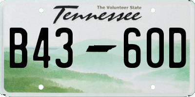 TN license plate B4360D