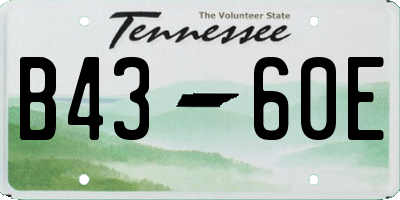 TN license plate B4360E