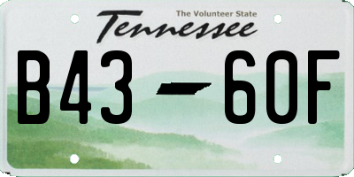 TN license plate B4360F