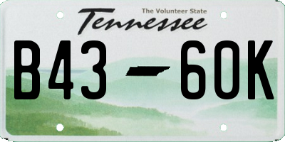 TN license plate B4360K