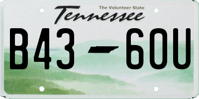 TN license plate B4360U