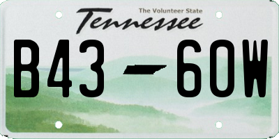 TN license plate B4360W