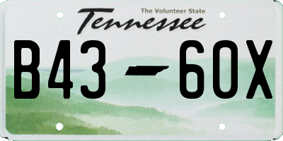 TN license plate B4360X