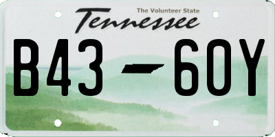 TN license plate B4360Y