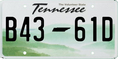 TN license plate B4361D