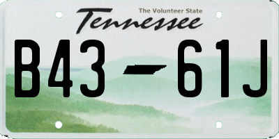 TN license plate B4361J