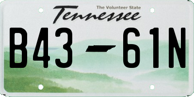 TN license plate B4361N