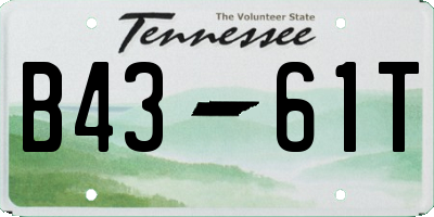 TN license plate B4361T