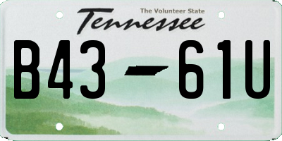 TN license plate B4361U