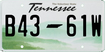 TN license plate B4361W