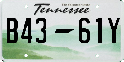 TN license plate B4361Y