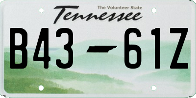 TN license plate B4361Z