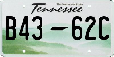 TN license plate B4362C